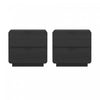 Chrystie Contemporary Modern 26\" Nightstand in Black (2-Drawer) - Set of 2