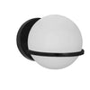 Dainolite Sofia 1 Light Wall Sconce Matte Black White Opal Glass Lamp