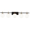 Dainolite Vivaldi 5 Light Vanity Light Matte Black/Aged Brass Lamp