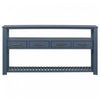 Ava 62.2'' Large Entryway Table with Drawers and Open Shelves,Navy Blue Sofa Table