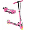 Qaba Scooter For Kids Ages 3-8, Folding Lightweight Kick Scooters With Light Up Wheels, 4 Levels Adjustable Handlebar, Rear Brake & Handbrake For Girls And Boys, Pink