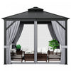 Costway 10' X 10' Patio Double-top Hardtop Gazebo Galvanized Steel Roof Aluminum Frame