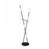 Cortina 6 Light Floor Lamp, Black, Brushed Brass