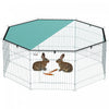 PawHut Foldable Pet Playpen with Top Cover, Portable Heavy Duty Dog Pen for Dogs, Cats, Chickens, Rabbits, 8 Panels Dog Fence Outdoor/Indoor