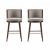 Evalyn Modern Wood Upholstered Barstool in Dove - Set of 2