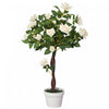 Outsunny Decorative Artificial Rose Tree with Realistic Flowers, White