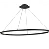 Dainolite Circulo Horizontal Chandelier 63w Matte Black Finish White Acrylic Diffuser Lamp