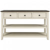 Wendy Solid Wood Console Table With 3 Drawers And 2 Open Shelves,beige Accent Cabinet