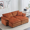 Liam 84.6\" Comfortable Cloud Modular Sofa with Corduroy Upholstered,Orange