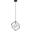 Dainolite Thomson 1 Light Pendant Matte Black Finish Opal White Glass Lamp