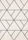 Covington White Black Modern Geometric Trellis Design Rug, 6'7\" x 9'10\" Indoor Area Rug