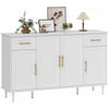 HOMCOM 55\" Modern Sideboard Buffet Cabinet with Soft-Close Doors White