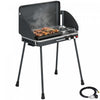 Outsunny 2-in-1 Camping Stove & Gas Griddle Combo, 20,000 BTU 2-Burner Portable Propane Grill with Detachable Legs, Wind Guards for Barbecue, Tailgating, Outdoor Cooking, Black