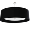Dainolite Helena 4 Light Pendant 30\" Dia Polished Chrome Finish Black Shade White Diffuser Lamp