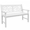 Outsunny Wooden Garden Bench W/ Slatted Seat & Back, White