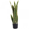 Outsunny 30\" Artificial Snake Plant, Artificial Tree with 21 Leaves in Pot