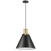 Dainolite Sonus 1 Light Pendant Matte Black Aged Brass Accent Lamp