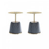 Anderson Modern Metal Top Upholstered End Table in Gray - Set of 2