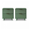 Granville Modern 18\" Nightstand in Sage Green (2-Drawer) - Set of 2