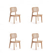 Versailles Industry Chic Wood Dining Chair in Natural - Set of 4
