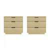 Payton Modern 26\" Nightstand in Natural Oak (3-Drawer) - Set of 2