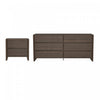 Linda Modern 2-Piece Dresser and Nightstand in Walnut Brown
