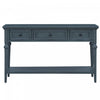Sabina Solid Wood Console Table With 3 Drawers And Shelf - Navy