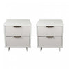 Granville Modern 18\" Nightstand in White (2-Drawer) - Set of 2