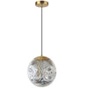 Dainolite Eris 1 Light Pendant Aged Brass Finish Smoked Glass Lamp