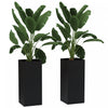 Outsunny 2 Pack Plastic Planter, 11 Inch Outdoor Planters, Black