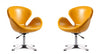 Raspberry Modern Upholstered Swivel Lounge Chair in Yellow - Set of 2 Accent Chair