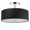 Dainolite Everly 3 Light Semi-flush Mount Polished Chrome Finish Black Shade Lamp