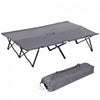 Outsunny 76\" Two Person Folding Camping Cot With Carrying Bag, Grey