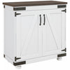 HOMCOM Storage Cabinet, Buffet Sideboard with Barn Door, Adjustable Shelf