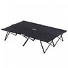 Outsunny 76\" Two Person Folding Camping Cot With Carrying Bag, Black