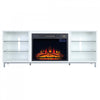 Brighton Modern 2-Piece Electric Fireplace in Black and White