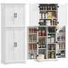HOMCOM Pantry Cabinet, 64\" Storage Cabinet with Adjustable Shelves, White