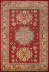 Mila Traditional 7'10\" x 9'10\" Area Rug in Red Indoor Area Rug