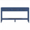 Emma 59.1'' Farmhouse Entryway Table with Drawers and Open Shelf,Blue Sofa Table