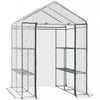 Outsunny 4.7 X 4.7 X 6.4ft Walk-in Plant Greenhouse Portable Garden Flower Seed Warm House 8 Shelves Outdoor Plant Growth Hot House Pvc Cover Transparent