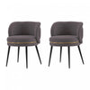 Kaya Modern Wood Velvet Dining Chair in Gray - Set of 2