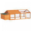 Pawhut 95\"L Large Chicken Run, Wooden Chicken Coop with Nesting Box, Lift-up Top, Side Door and Wooden Roof, Poultry Cage for Outdoor, for 4-8 Chickens, Rabbits, Ducks, Orange