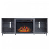 Brighton Modern 2-Piece Electric Fireplace in Black and Gray