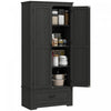 HOMCOM 69\" Tall Kitchen Storage Cabinet with Adjustable Shelves, Black