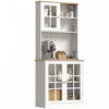 HOMCOM Kitchen Pantry with 3 Storage Cabinets, 2 Open Shelves, Countertop
