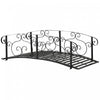Outsunny 6ft Garden Bridge With Safety Rails Decorative Pond Bridge, Black