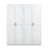 Cornelia Modern 30\" Storage Cabinet in White (4-Shelf) - Set of 2 Bookcase
