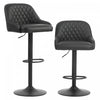HOMCOM Bar Stools Set of 2 Adjustable Swivel Counter Height Black