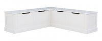 Tobin Backless Corner Nook Dining Bench - White