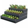 Costway 1 Pcs 3-tier Raised Garden Bed,47\" X 47\" X 24\" Metal Outdoor Elevated Planter Box Black